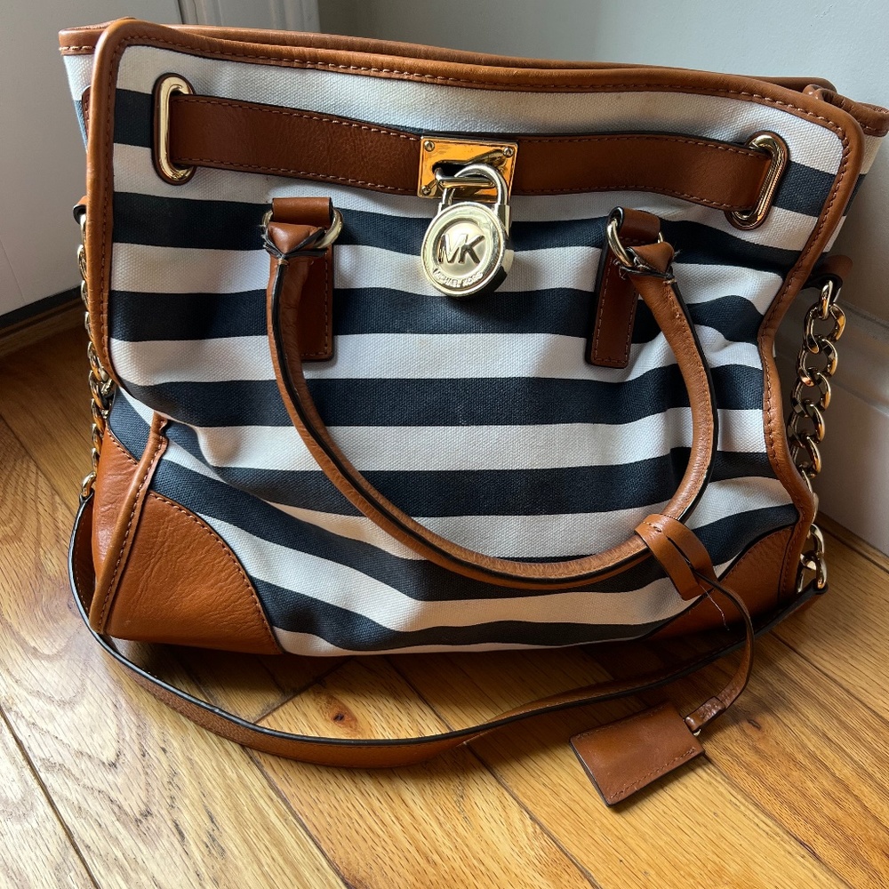 Michael Kors Nautical Cloth Leather Tote